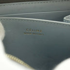 Celine Small Zip Wallet Zip Around Coin Purse Leather Gray — view 6