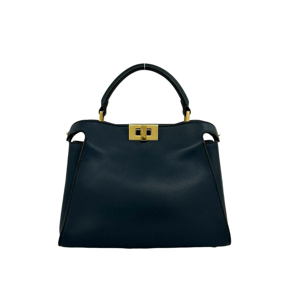 Fendi Peekaboo Iconic Essential Leather 2-Way Shoulder Bag Blue — view 3
