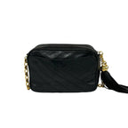 Chanel CC Logo V-stitch Tassel Lambskin Chain Shoulder Bag Black — view 3