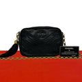 Chanel CC Logo V-stitch Tassel Lambskin Chain Shoulder Bag Black