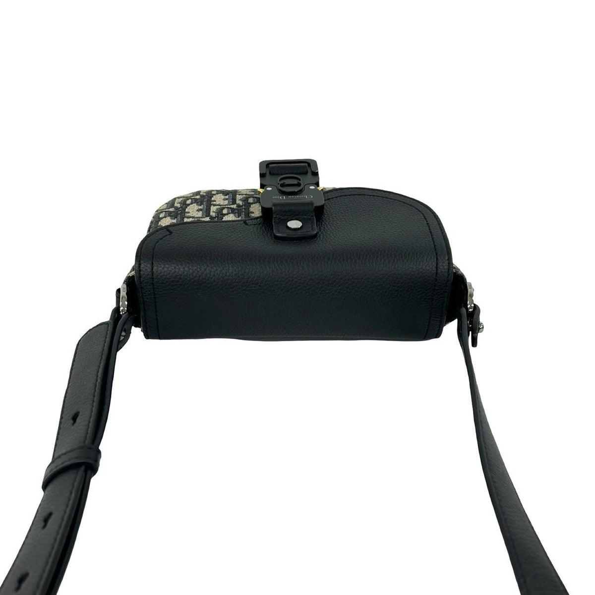 Dior Saddle Pouch Oblique Leather Canvas Shoulder Bag Pochette Black — view 4