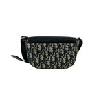 Dior Saddle Pouch Oblique Leather Canvas Shoulder Bag Pochette Black — view 3