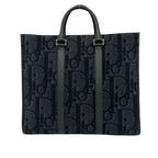 Dior East West Oblique Leather Tote Black — view 3