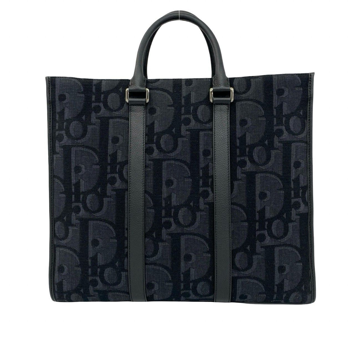 Dior East West Oblique Leather Tote Black — view 3