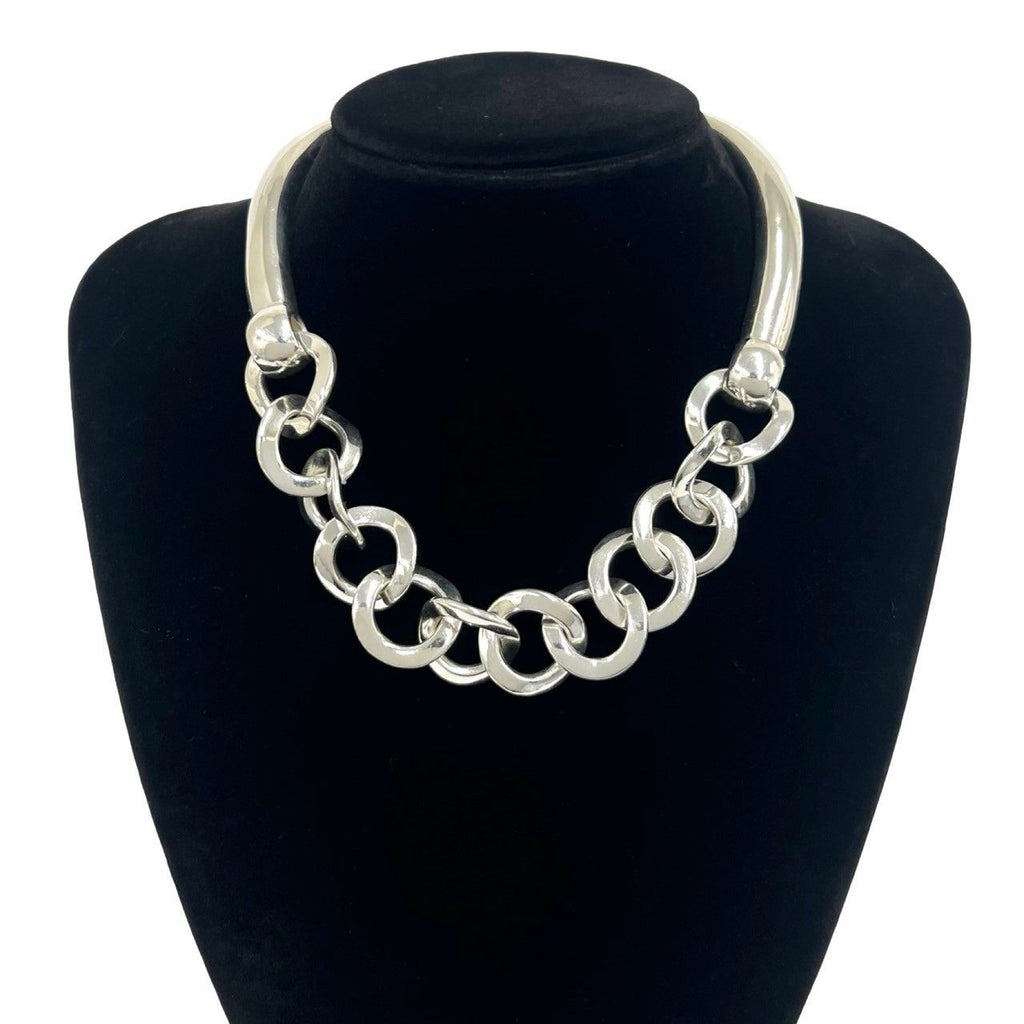 Hermes Vintage 925 Sterling Silver Necklace Choker Pendant — view 2