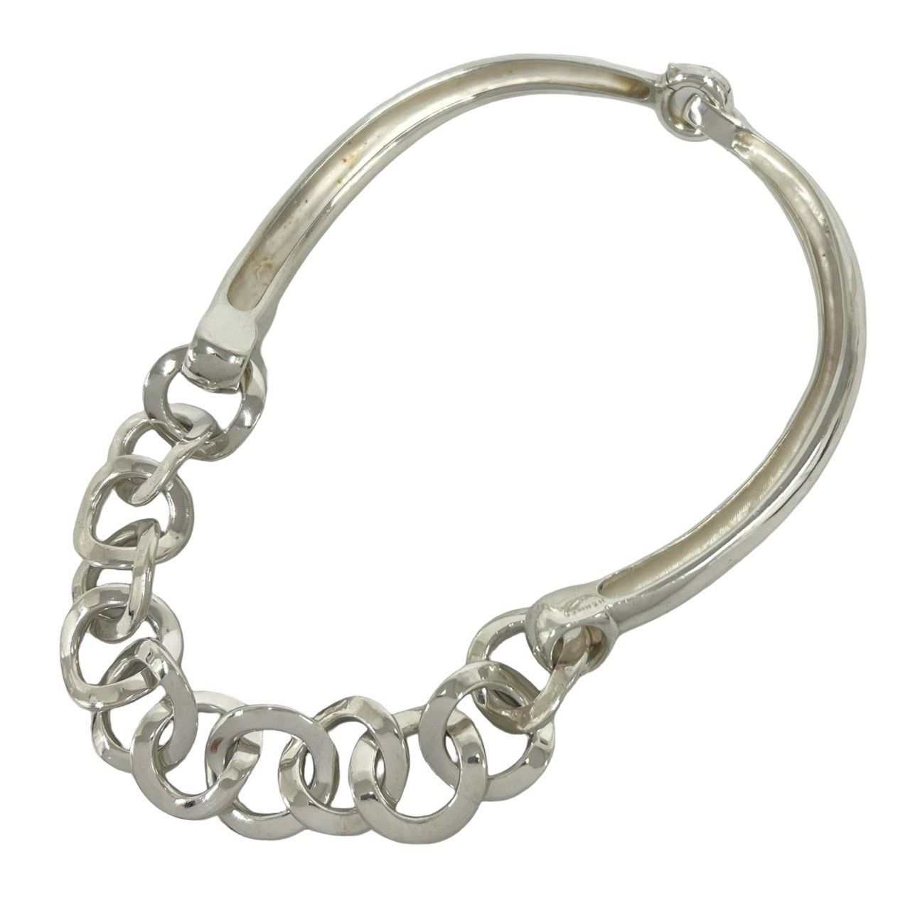 Hermes Vintage 925 Sterling Silver Necklace Choker Pendant — view 6