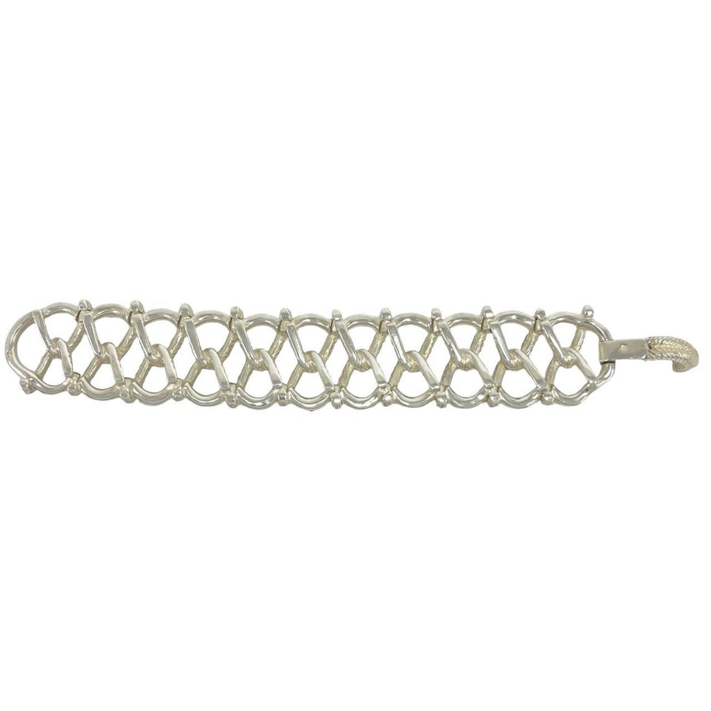 Hermes Vintage Twisted Rope Bracelet Silver 800 Bangle — view 5