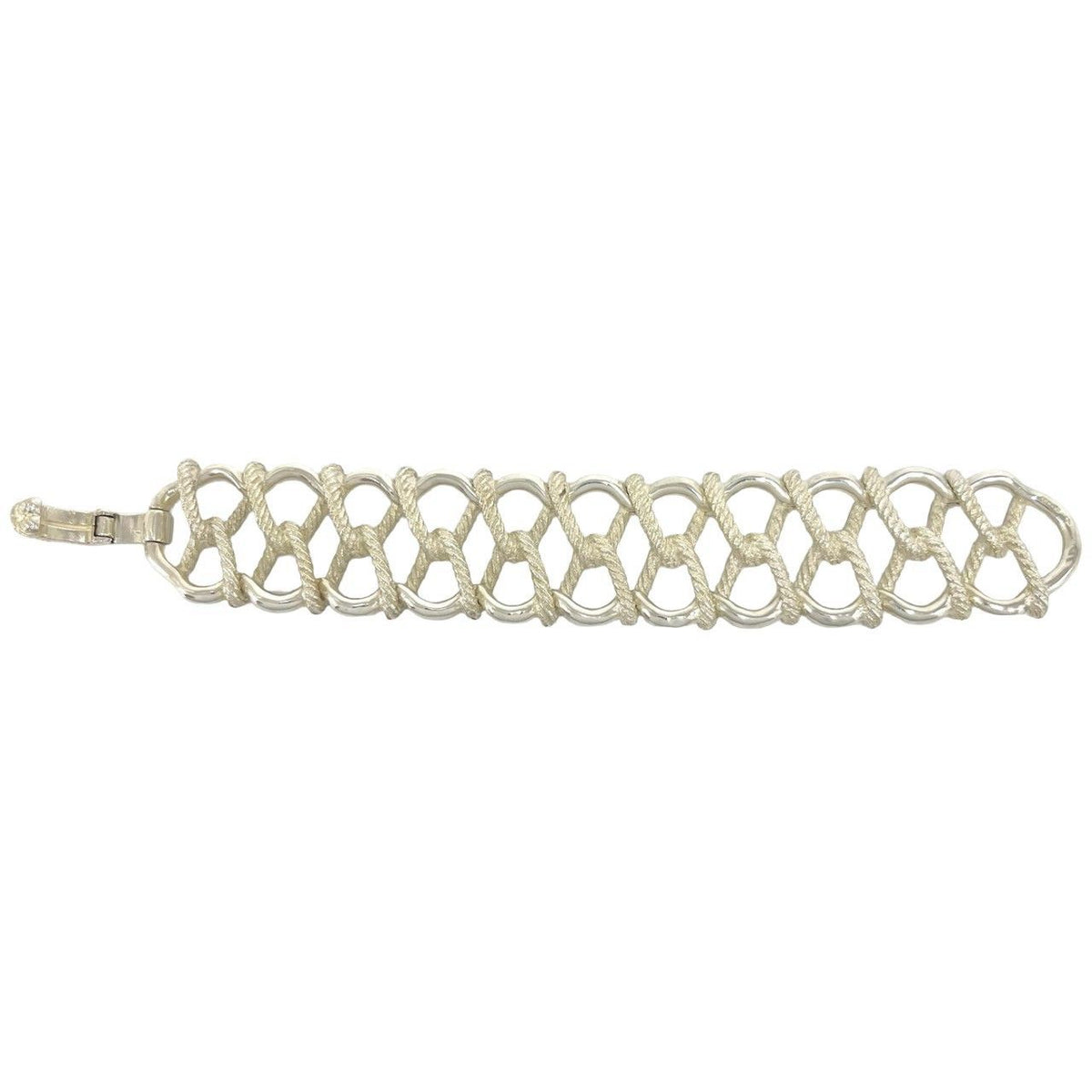 Hermes Vintage Twisted Rope Bracelet Silver 800 Bangle — view 6