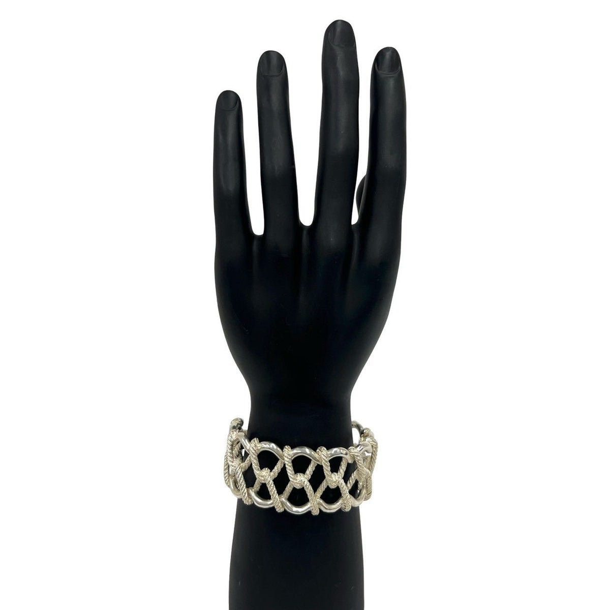 Hermes Vintage Twisted Rope Bracelet Silver 800 Bangle — view 2