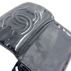 Chanel CC Logo Patent Leather Black Pouch Gold — view 8