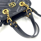 Gucci GG Marmont 2-Way Shoulder Leather Black Handbag Gold — view 6