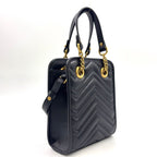 Gucci GG Marmont 2-Way Shoulder Leather Black Handbag Gold — view 2