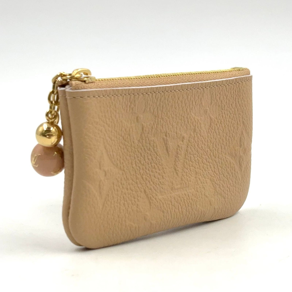Louis Vuitton Pochette Cles Monogram Empreinte Leather Light Beige Key Case — view 2