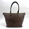 Louis Vuitton Saleya MM Damier Ebene Unclear Leather Brown Tote Gold