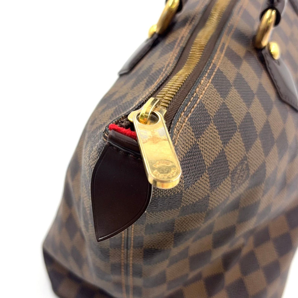 Louis Vuitton Saleya MM Damier Ebene Unclear Leather Brown Tote Gold — view 5