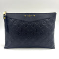 Louis Vuitton Monogram Empreinte Daily Pouch Leather Black Clutch Gold