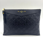 Louis Vuitton Monogram Empreinte Daily Pouch Leather Black Clutch Gold
