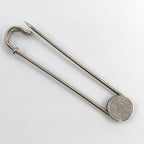 Hermes Sellier Pin Metal Silver Brooch — view 3