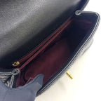 Chanel Quilted Coco Handle Flap 2-Way Caviar Leather Black Handbag Gold — view 3