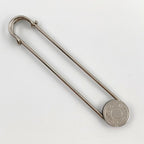 Hermes Sellier Pin Metal Silver Brooch — view 2