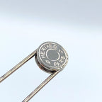 Hermes Sellier Pin Metal Silver Brooch — view 5