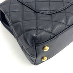 Chanel Quilted Coco Handle Flap 2-Way Caviar Leather Black Handbag Gold — view 6