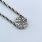 Hermes Sellier Pin Metal Silver Brooch — view 4