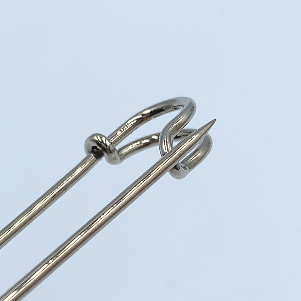 Hermes Sellier Pin Metal Silver Brooch — view 7