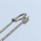 Hermes Sellier Pin Metal Silver Brooch — view 7