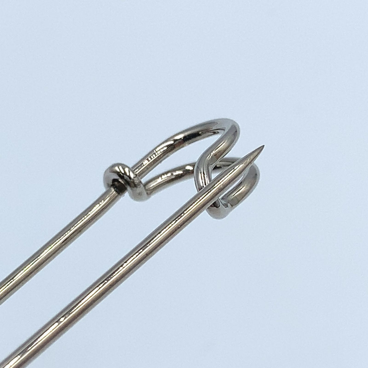 Hermes Sellier Pin Metal Silver Brooch — view 7