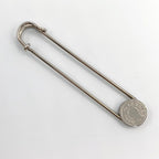 Hermes Sellier Pin Metal Silver Brooch