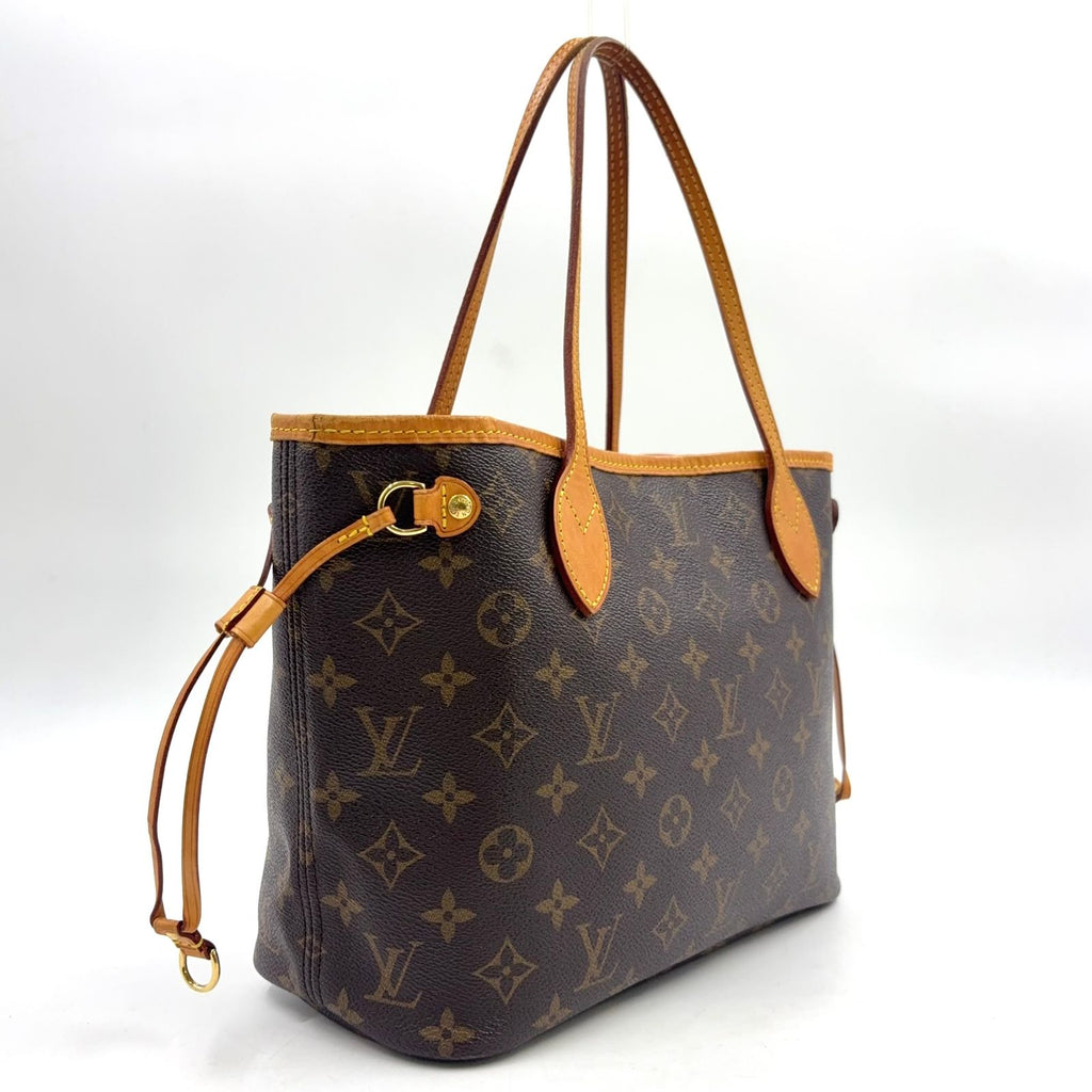 Louis Vuitton Neverfull PM Monogram Leather Brown Light Tote Gold — view 2