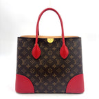 Louis Vuitton Flandrin Monogram 2-Way Cerise Leather Brown Red Tote Gold