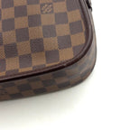 Louis Vuitton Solonge Damier Ebene Leather Brown Shoulder Bag Gold — view 7