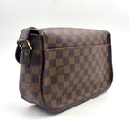 Louis Vuitton Solonge Damier Ebene Leather Brown Shoulder Bag Gold — view 2