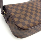 Louis Vuitton Solonge Damier Ebene Leather Brown Shoulder Bag Gold — view 6