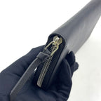 Louis Vuitton Zippy Lockme Zip Around Leather Black Wallet Silver — view 8