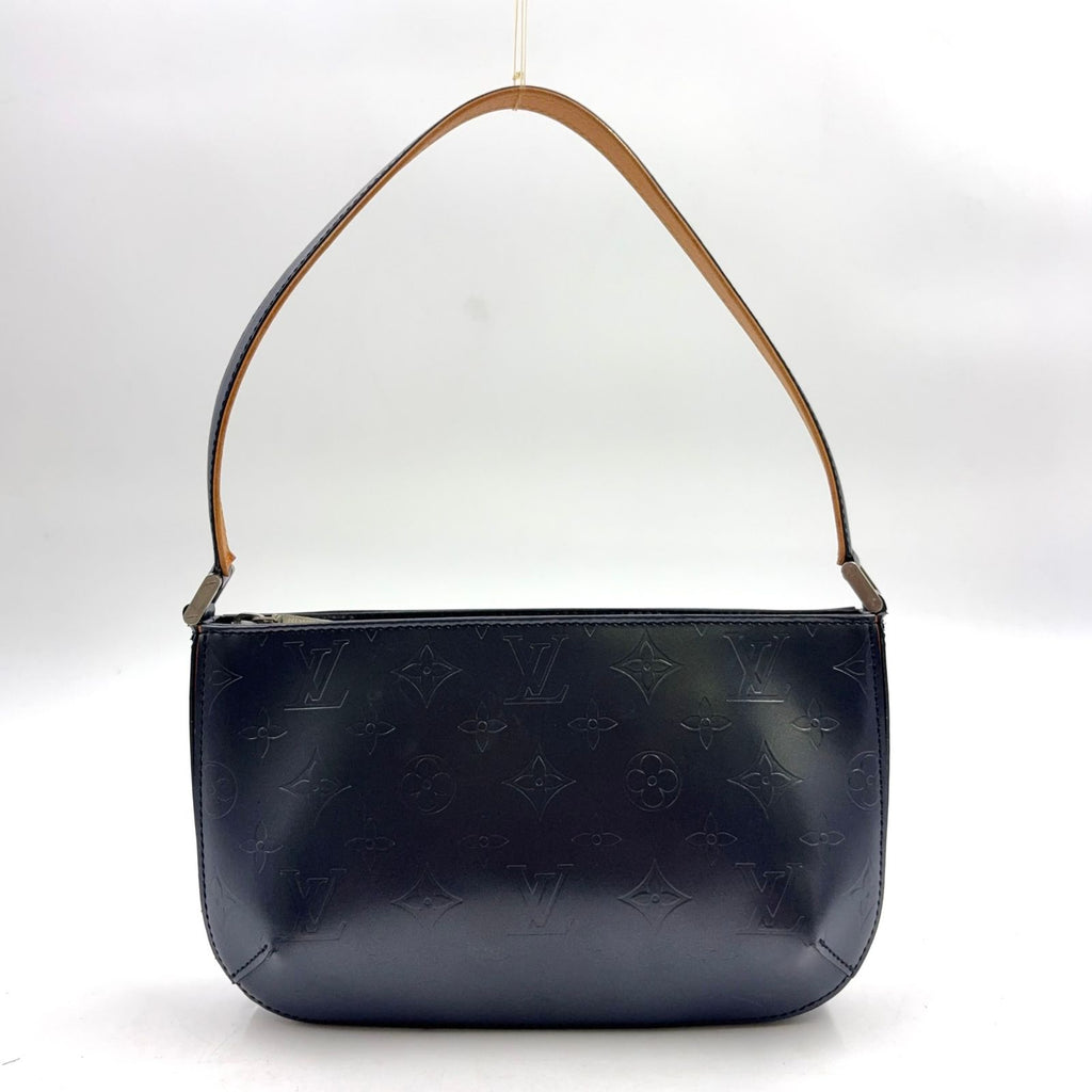 Louis Vuitton Fowler Monogram Matte Blue Leather Calfskin Navy Light Brown