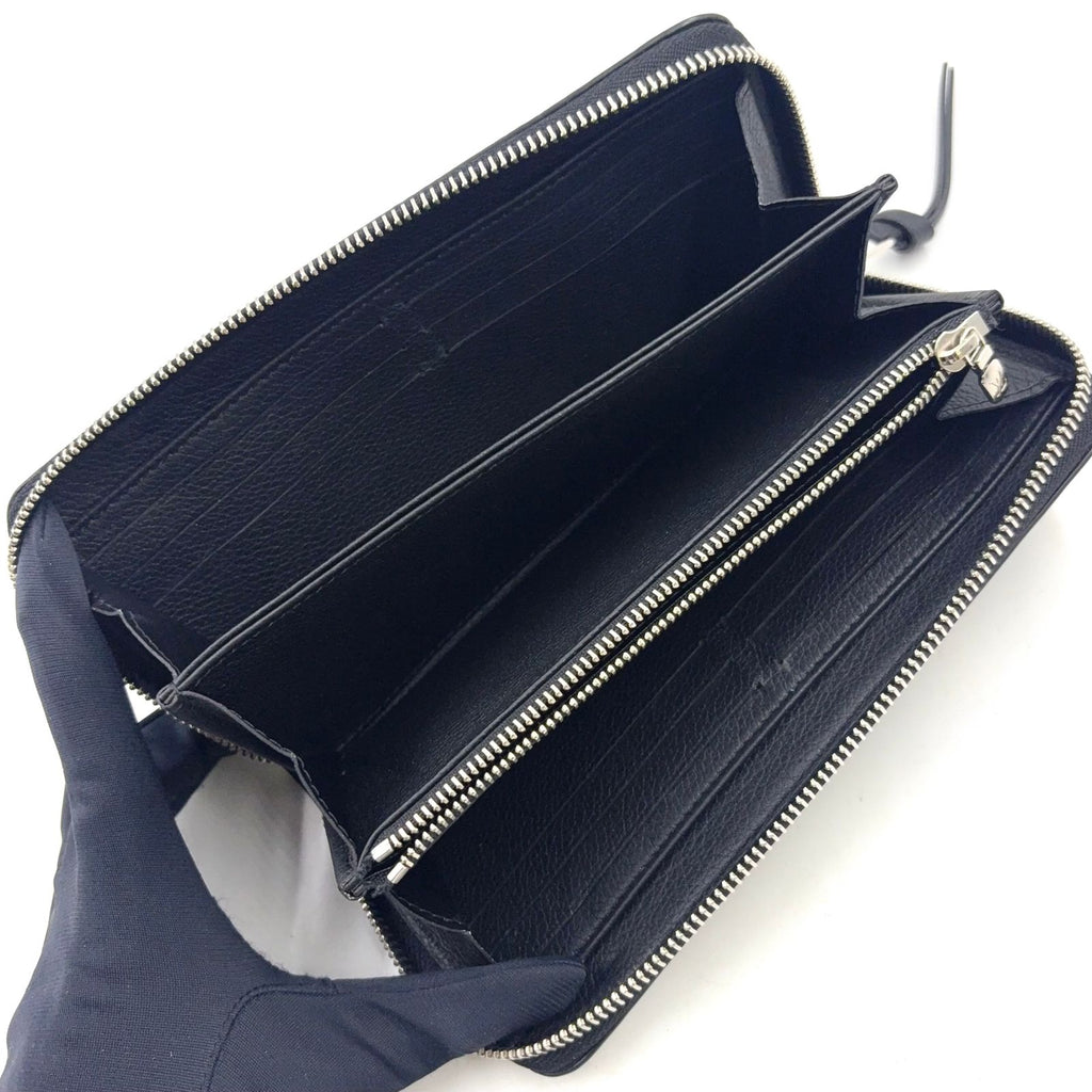 Louis Vuitton Zippy Lockme Zip Around Leather Black Wallet Silver — view 3