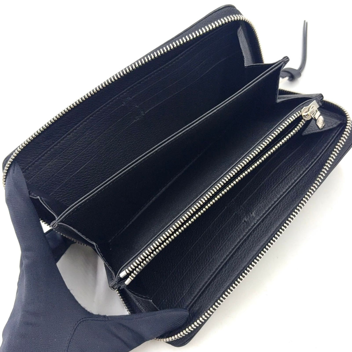 Louis Vuitton Zippy Lockme Zip Around Leather Black Wallet Silver — view 3