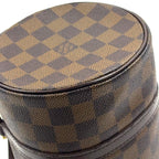 Louis Vuitton Damier Ebene Leather Brown Handbag Gold — view 5
