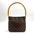 Louis Vuitton Looping MM Monogram Leather Brown Light Handbag Gold