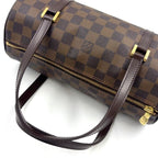 Louis Vuitton Damier Ebene Leather Brown Handbag Gold — view 7