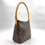 Louis Vuitton Looping MM Monogram Leather Brown Light Handbag Gold — view 2