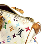 Louis Vuitton Monogram Multicolor Keepall 45 Blanc Zipper Pull Missing Leather — view 5