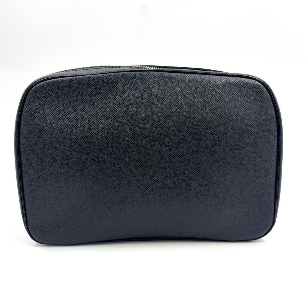 Louis Vuitton Trousse Toilette GM Taiga Ardoise Leather Black Pouch Silver