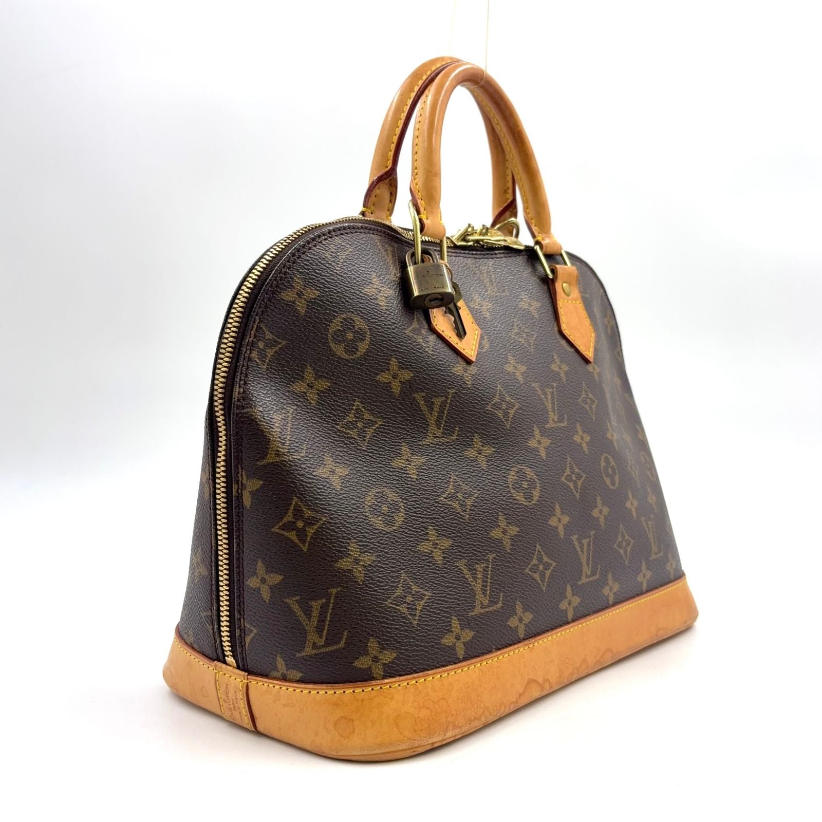 Louis Vuitton Alma PM Monogram Leather Brown Light Handbag Gold — view 2