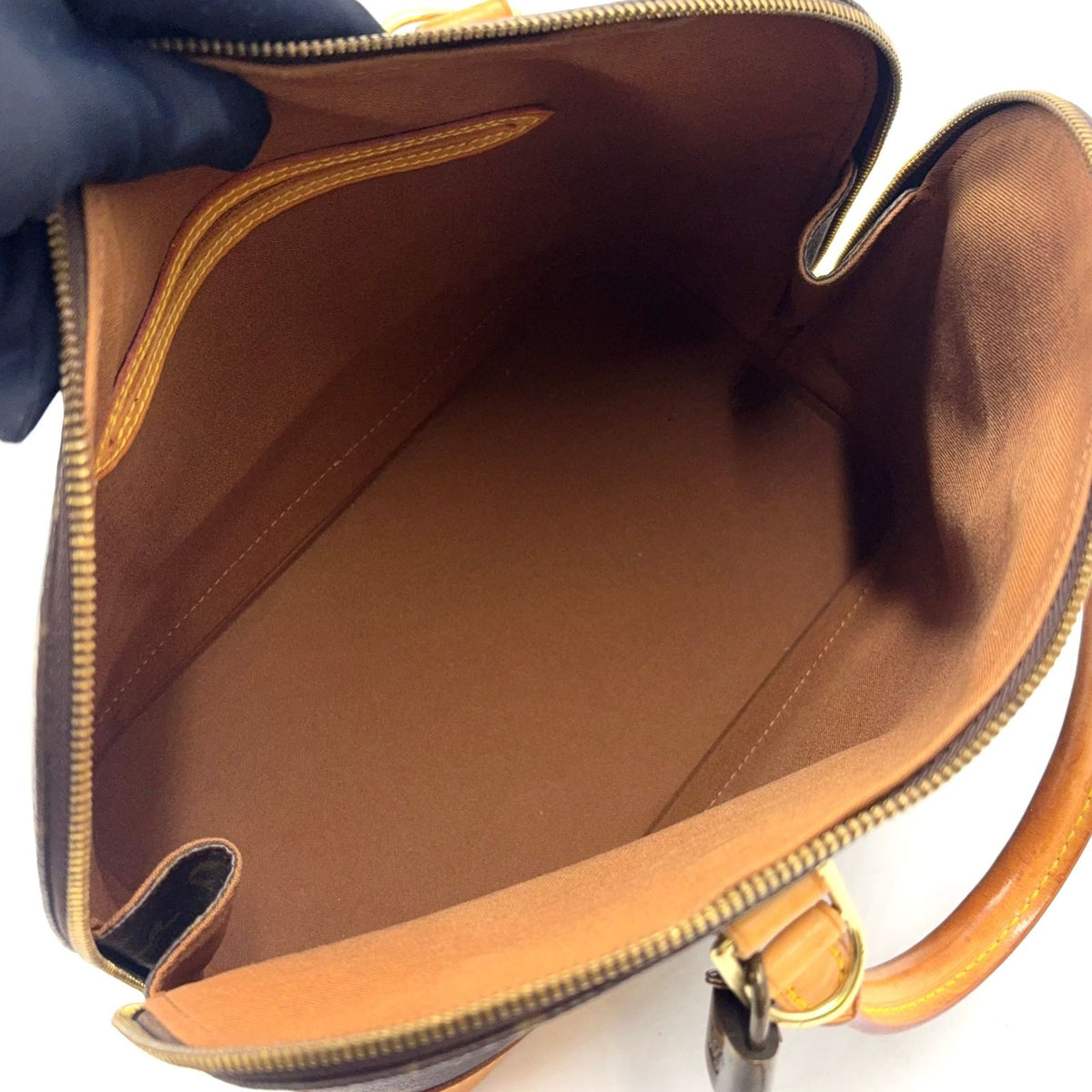 Louis Vuitton Alma PM Monogram Leather Brown Light Handbag Gold — view 3