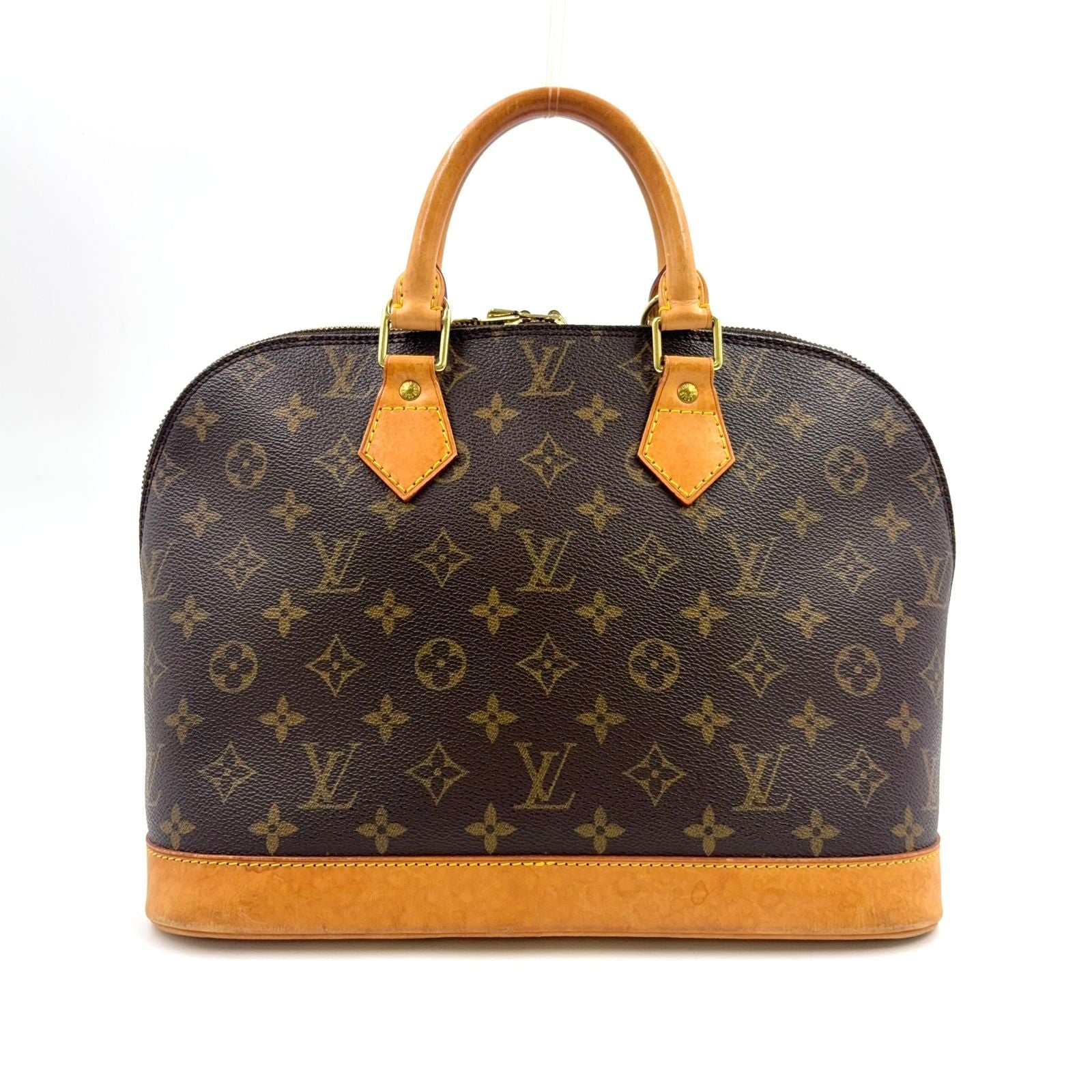 Louis Vuitton Alma PM Monogram Leather Brown Light Handbag Gold
