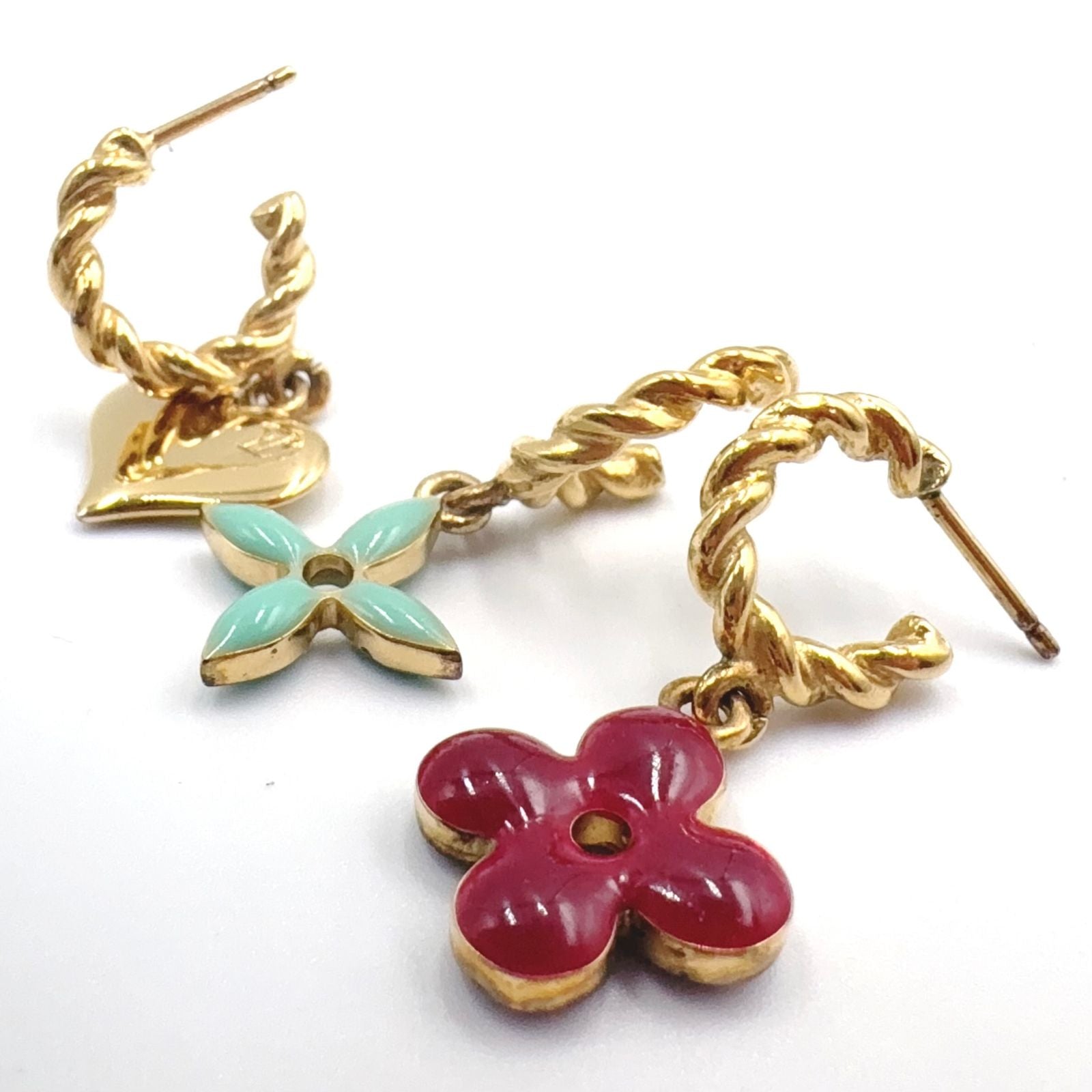 Louis Vuitton Boucle Doreille Sweet Monogram Earrings Set Enamel Gold — view 7